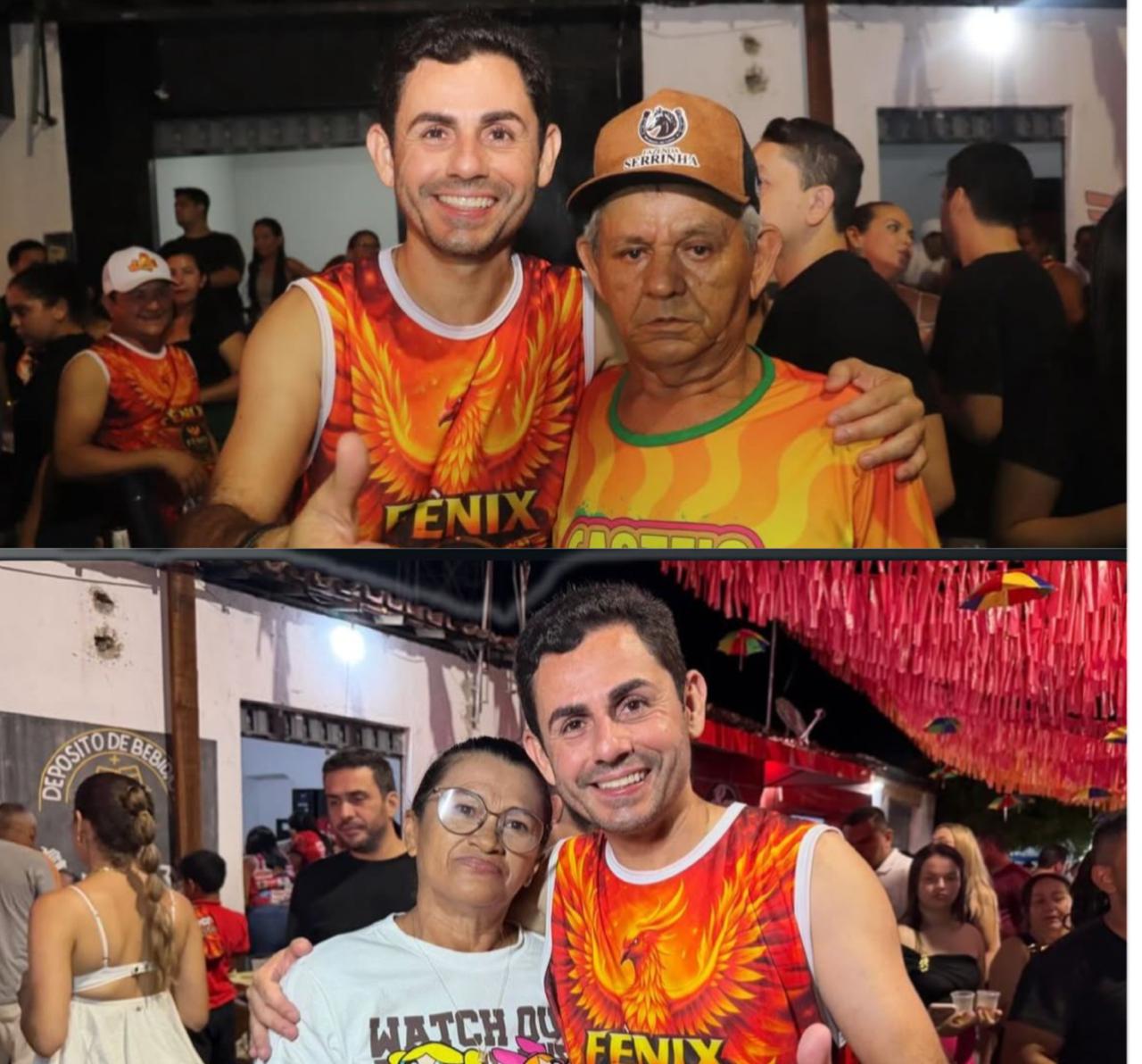 Prefeito Júnior Abreu com a população na segunda noite de Carnaval - Foto: Prefeitura de Castelo do Piauí