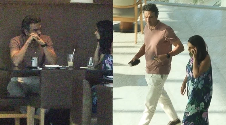 Tadeu Schmidt faz rara aparição com a filha em passeio