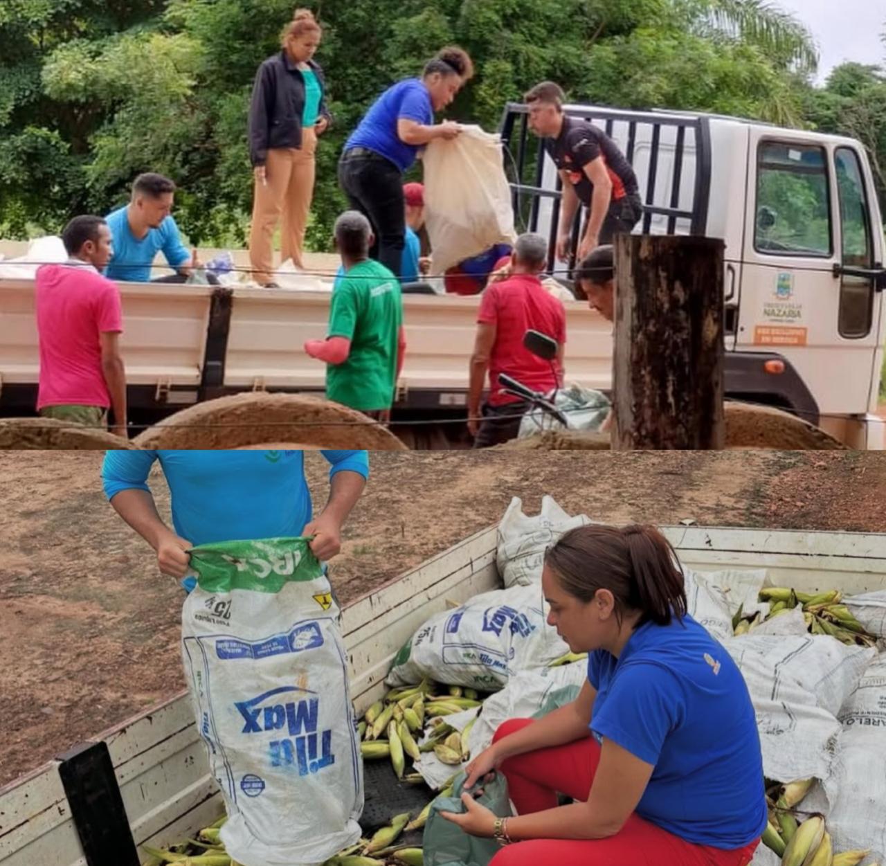 Distribuição dos alimentos em algumas localidades da cidade - Foto: Prefeitura de Nazária