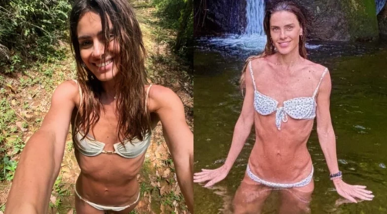 Carolina Dieckmann é alvo de críticas por magreza em fotos de biquíni