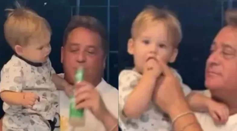 Leonardo é detonado na web após dar bebida alcoólica para o filho de Virgínia Fonseca