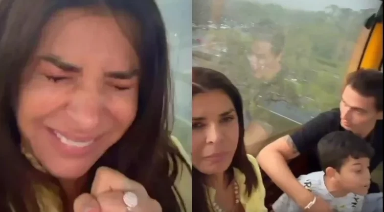 Mara Maravilha fica presa em bondinho da Disney com filho e ex marido