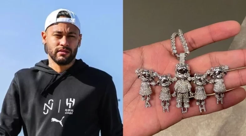 Neymar publica foto com pingentes, e letra “A” provoca dúvidas na web