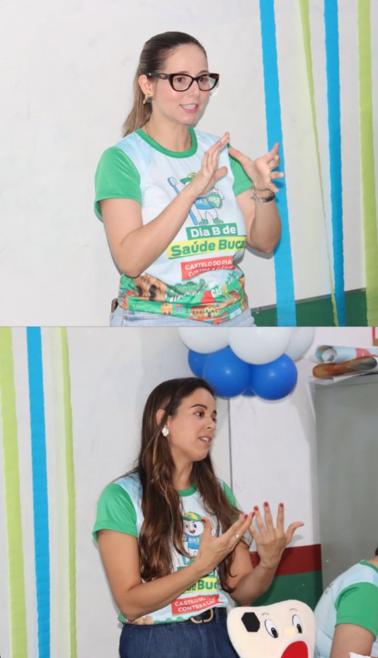 Estudantes recebem orientações durante atividade do Dia B da Saúde Bucal  - Foto: Prefeitura de Castelo do PiauíEstudantes recebem orientações durante atividade do Dia B da Saúde Bucal  - Foto: Prefeitura de Castelo do Piauí