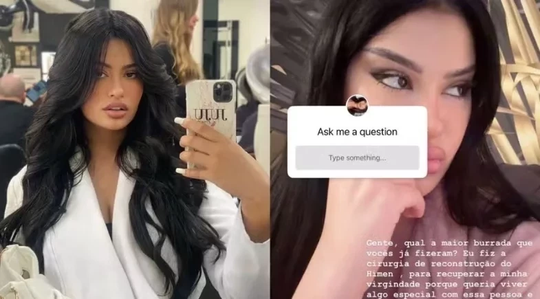 Influenciadora reconstrói virgindade por namorado e descobre que ele era casado