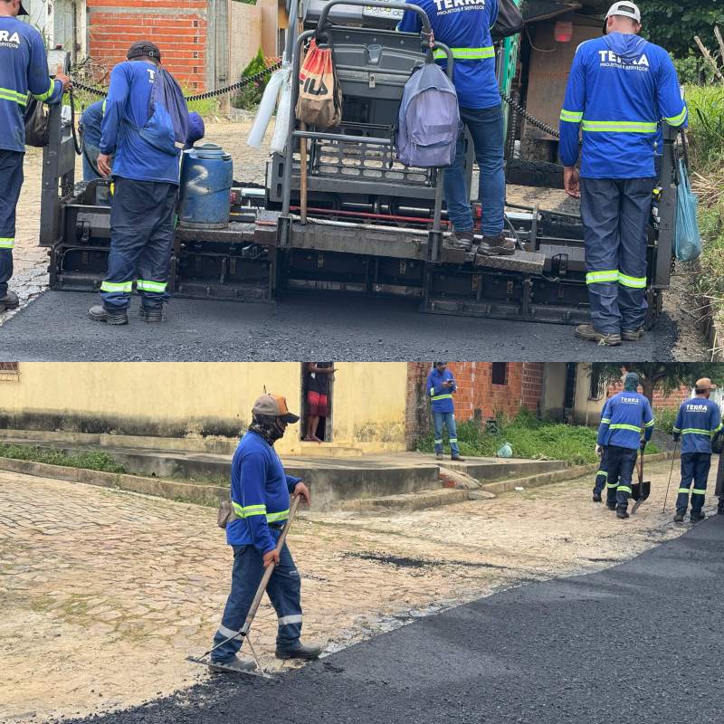 Obras de pavimentação em andamento em Regeneração - Divulgação/ASCOM