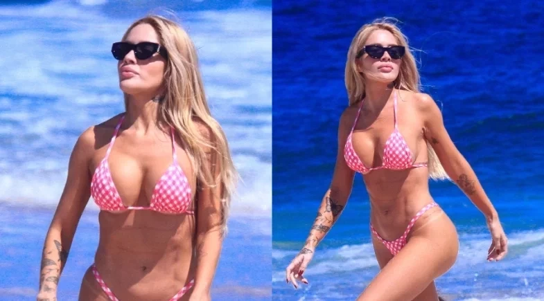 Karoline Lima celebra 30 anos e impressiona com corpão em praia no Rio