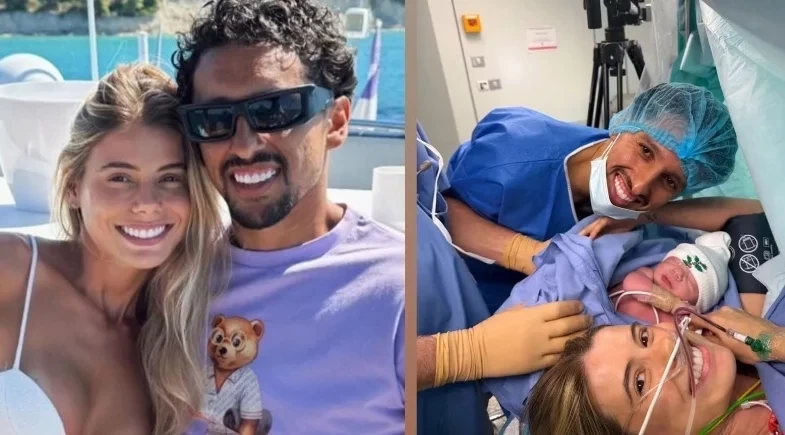 Jogador Marquinhos e a esposa anunciam nascimento do quarto filho