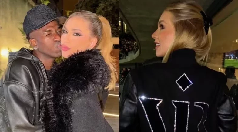 Virginia usa jaqueta com iniciais de Vini Jr. e se declara: “Maior fã do meu namorado”