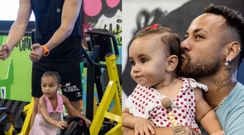 Filhas de Neymar e Bruna Biancardi roubam a cena durante treino do jogador; fotos
