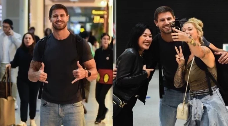Ex-BBB Jonas Sulzbach é tietado por fãs em aeroporto e reage: ''Uma loucura''