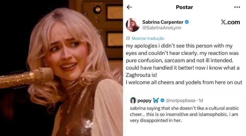 Sabrina Carpenter pede desculpas após fala racista contra fã no Coachella