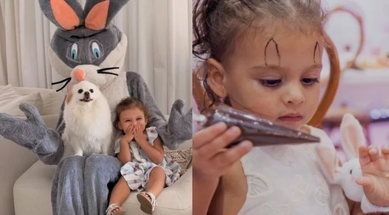 Helena, filha de Neymar e Amanda Kimberlly, encanta web em cliques raros