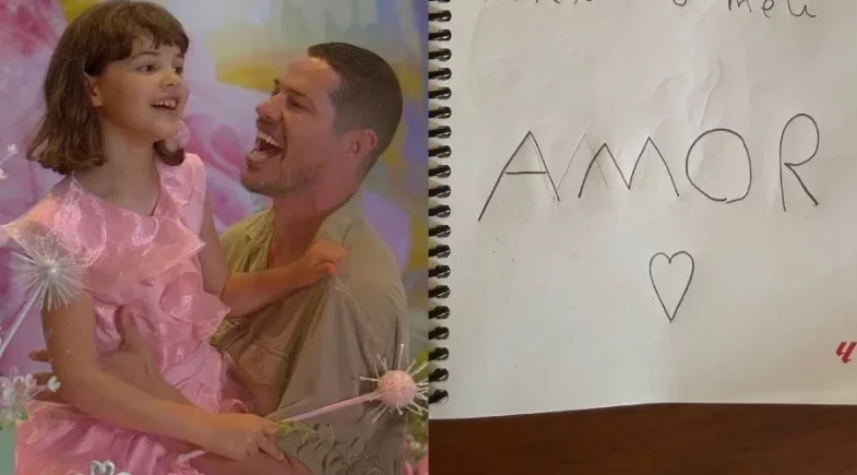 José Loreto se emociona com carta da filha e compartilha homenagem nas redes