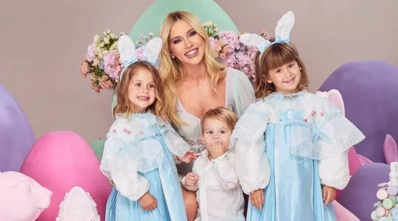 Virginia faz ensaio de Páscoa com os três filhos: “Celebrar a ressurreição de Jesus”