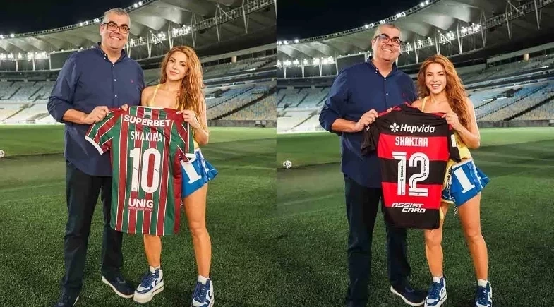 Shakira visita estádio do Maracanã antes do grande show no Rio