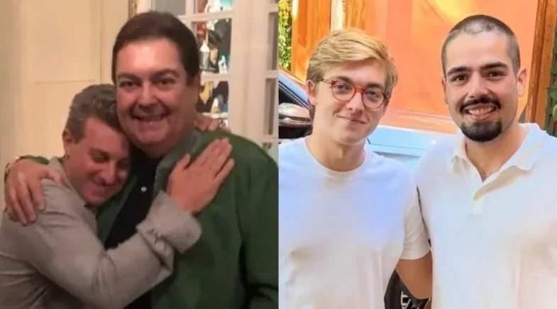 Filhos de Faustão e Luciano Huck surgem juntos em foto rara e causam frisson