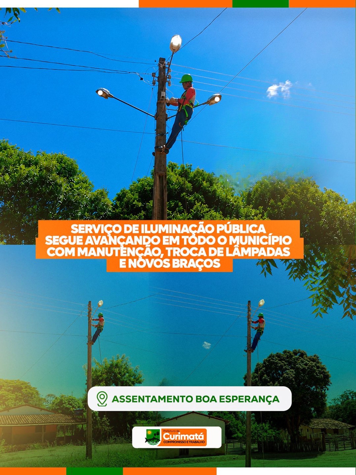 Curimatá avança com serviços de iluminação pública - Foto: Prefeitura de Curimatá