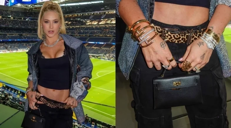 Virginia Fonseca vai a estádio torcer para Vini Jr. com bolsa avaliada em R$ 300 mil 