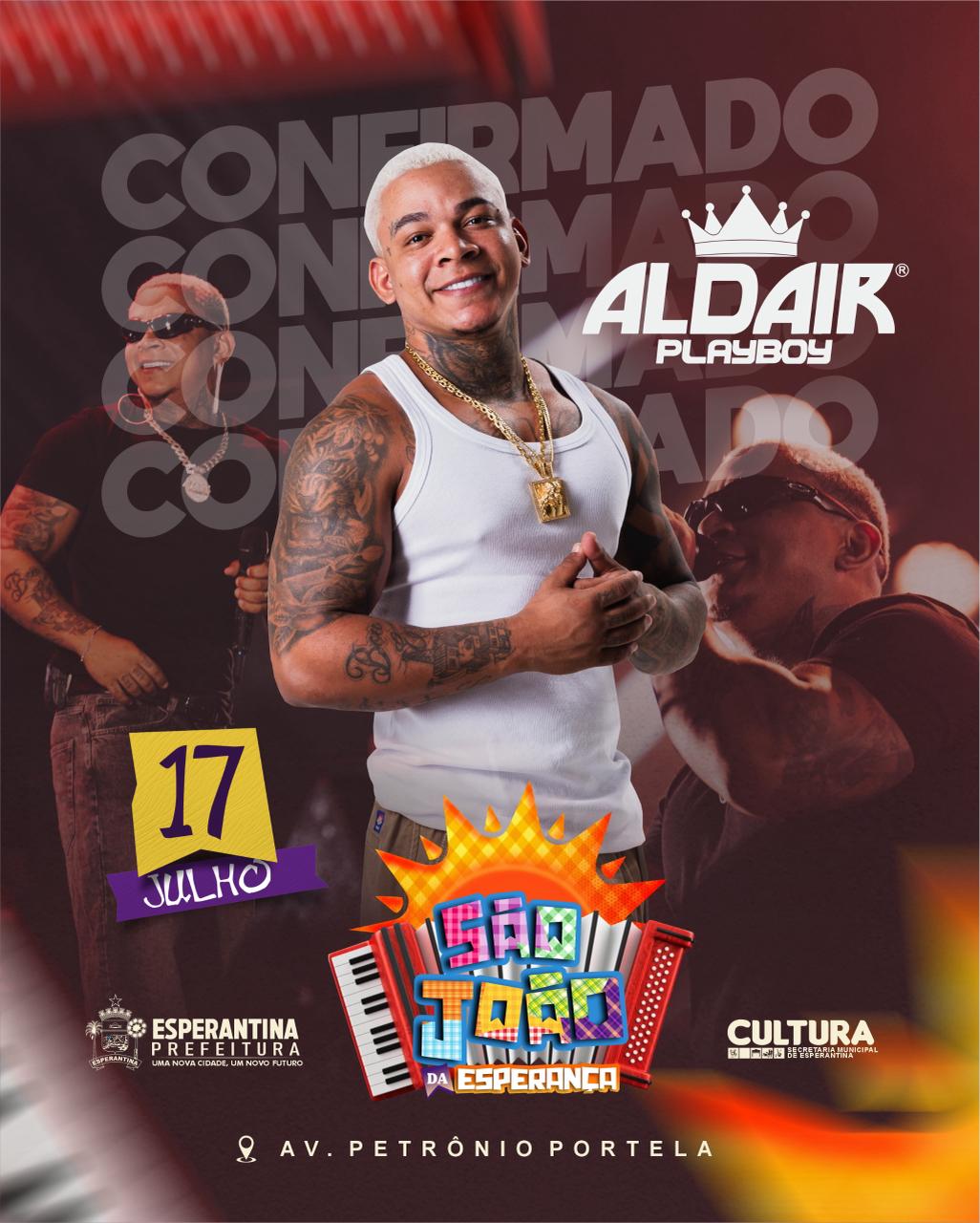 Aldair Playboy é confirmado e promete agitar o São João da Esperança 2026 em Esperantina - Imagem 1