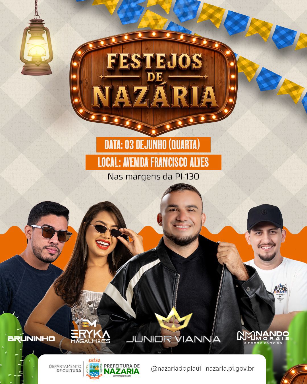 Nazária abre festejos do Sagrado Coração de Jesus com Junior Vianna e outras atrações - Imagem 1