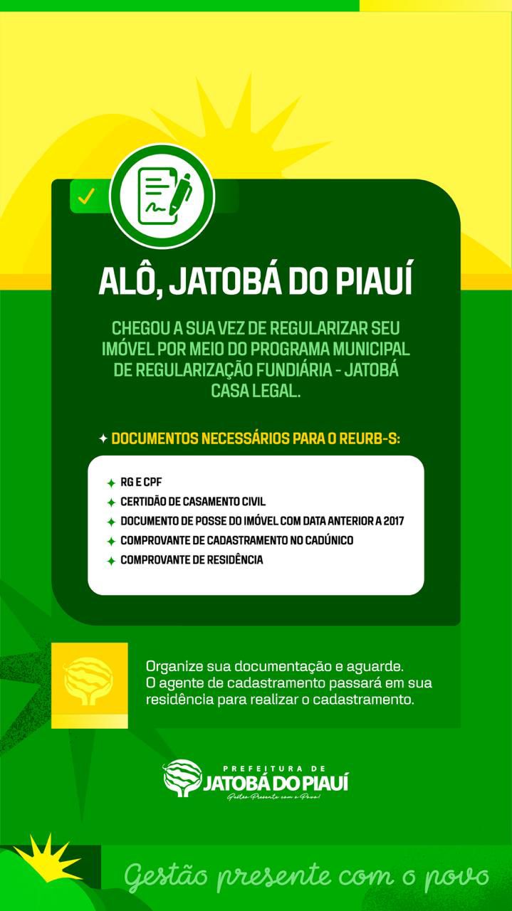 Prefeitura de Jatobá do Piauí inicia regularização de imóveis por meio do programa Casa Legal - Imagem 1