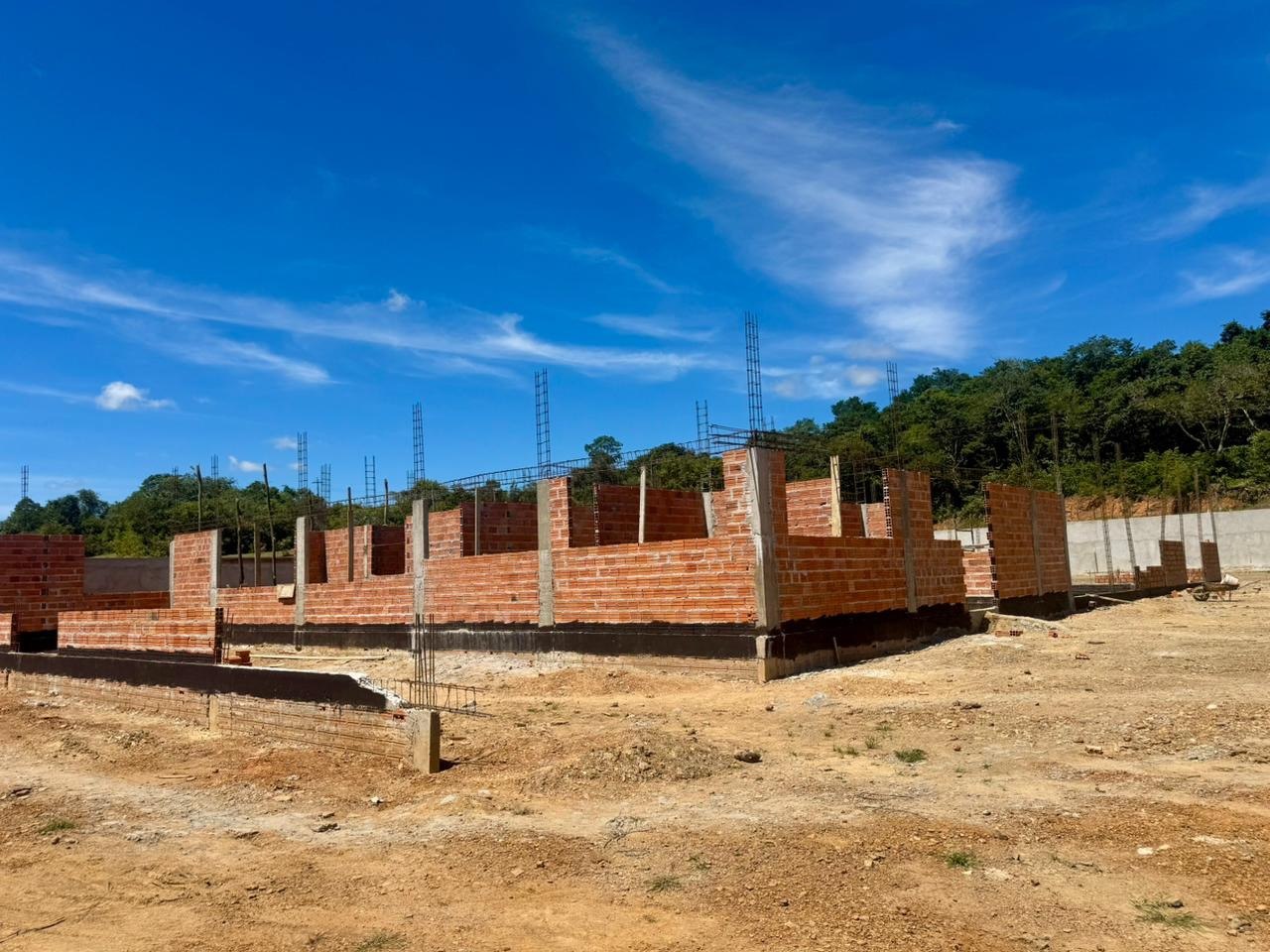 Construção da nova sede da Escola Municipal João José de Oliveira. /Foto: Ascom