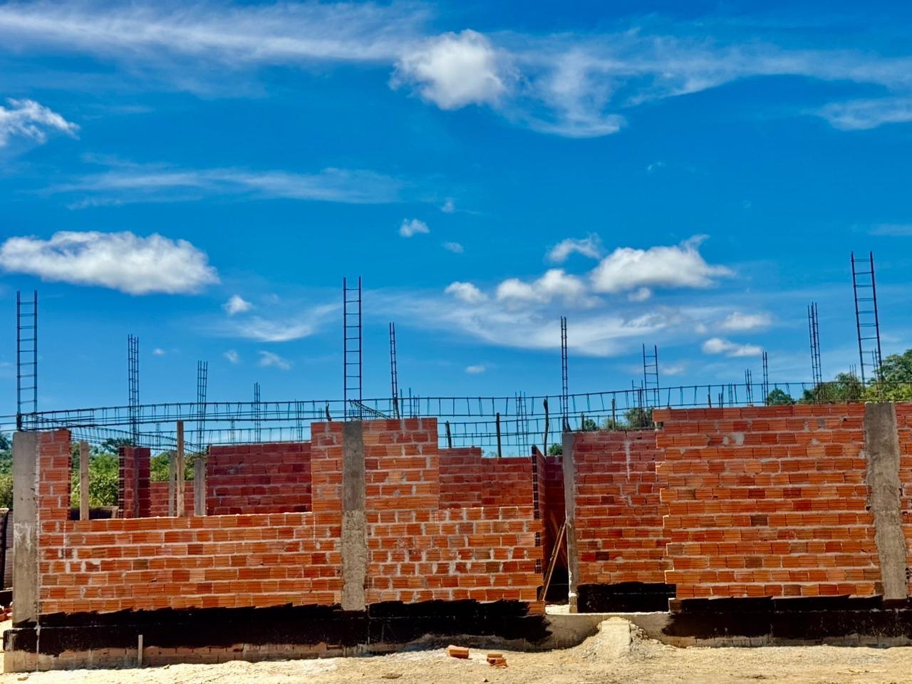 Construção da nova sede da Escola Municipal João José de Oliveira./Foto:Ascom