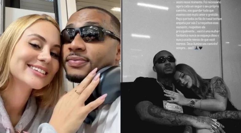 Rapper Orochi anuncia fim do namoro com Lara Jucá mais uma vez