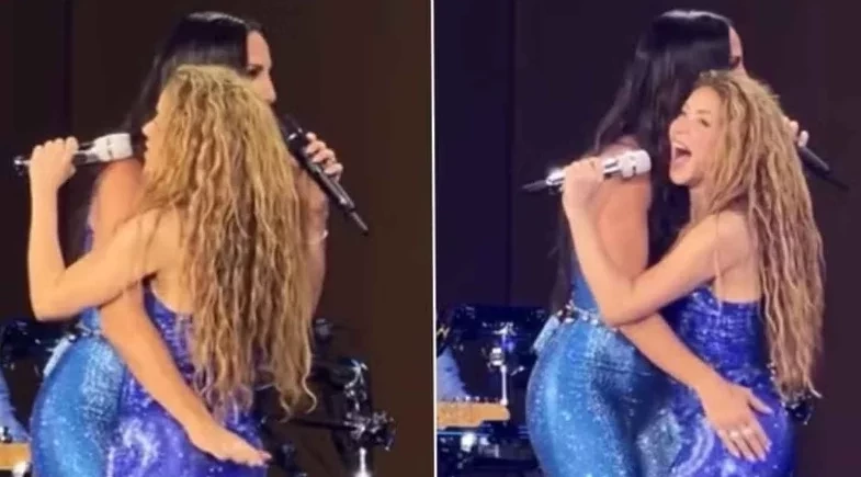 Ivete Sangalo diverte a web com reação de Shakira ao dar tapinhas no bumbum dela