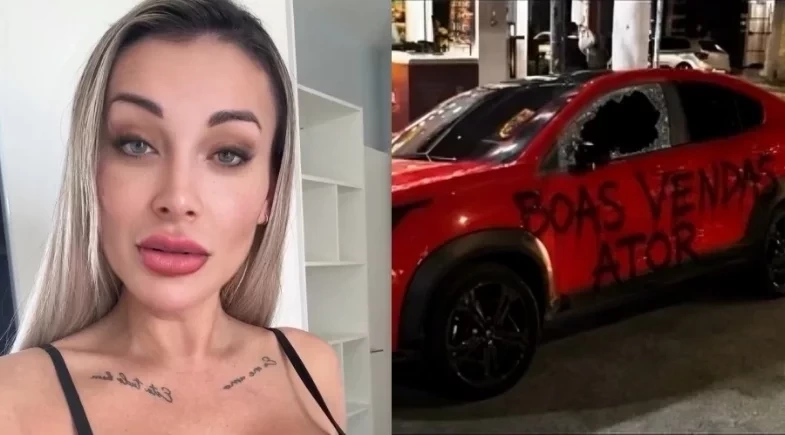 Andressa Urach destrói carro do ex-marido e afirma: “Quebro tudo mesmo, me processa”