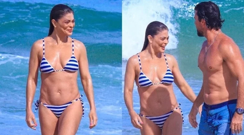 Juliana Paes curte dia de sol com o marido na praia da Barra da Tijuca; fotos!
