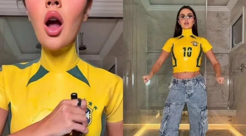 Franciny Ehlke é criticada por vídeo com camisa da seleção de látex; entenda!