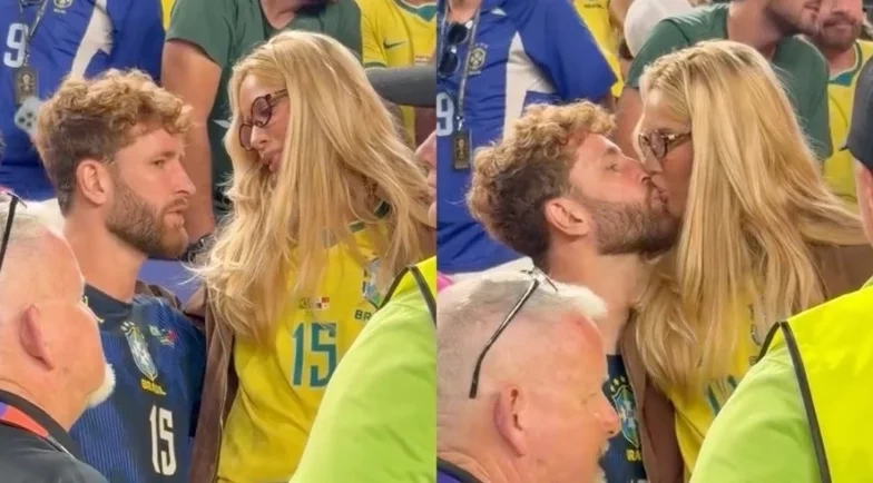 Karoline Lima e Léo Pereira trocam beijo após jogo do Brasil e web comemora: “O amor venceu”; vídeo!