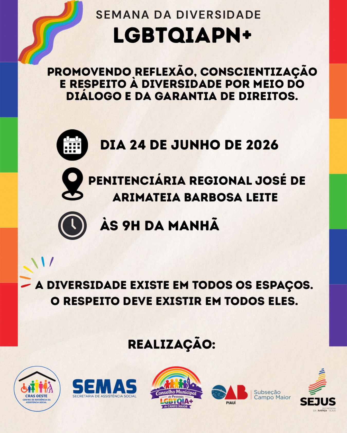 Semana da Diversidade em Campo Maior - Divulgação/ASCOMSemana da Diversidade em Campo Maior - Divulgação/ASCOM