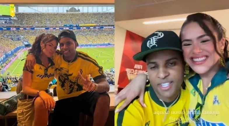 Maisa assiste jogo do Brasil ao lado de Rodrygo, que já foi apontado como seu affair