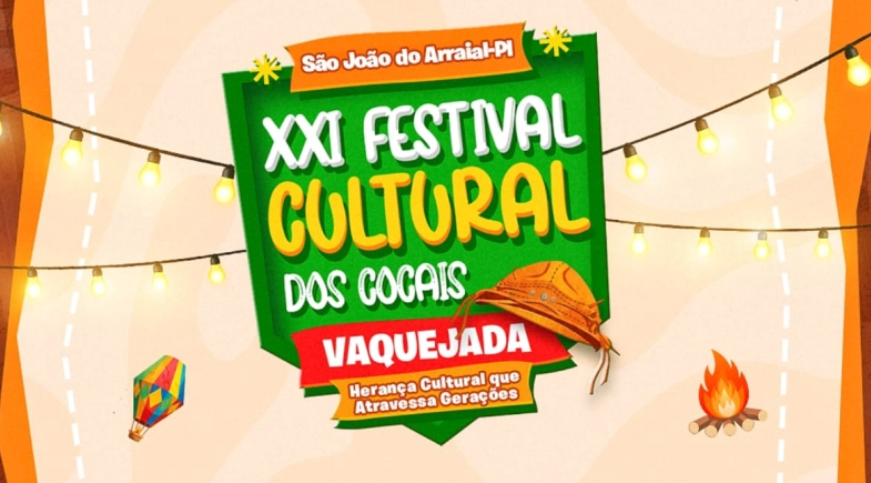 XXI Festival Cultural dos Cocais divulga programação completa e promete movimentar São João do Arraial