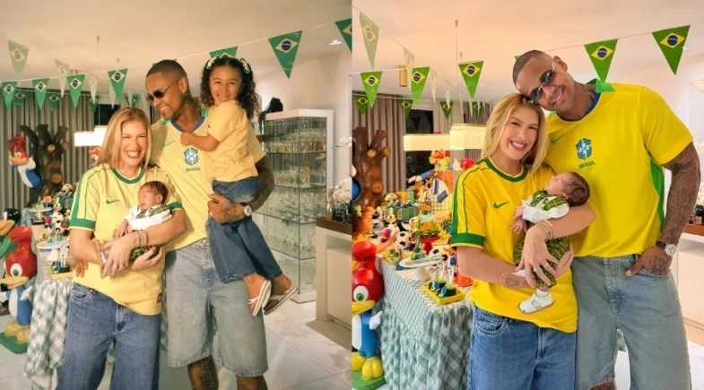 Lore Improta e Léo Santana celebram mêsversário de Levi  com festa temática