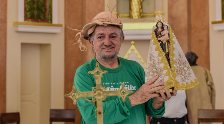 Joãozinho Félix participa da Missa do Vaqueiro e acompanha chegada de Nossa Senhora de Nazaré em Campo Maior