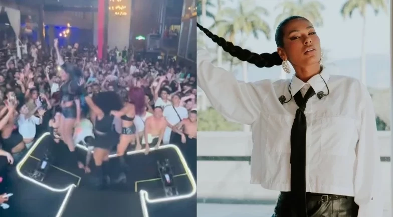 Palco cede durante show de Pocah em MG e bailarinas caem; vídeo!