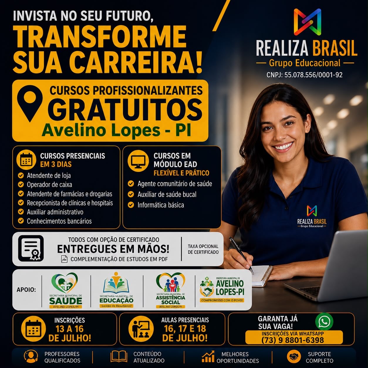 Avelino Lopes abre inscrições para cursos profissionalizantes gratuitos - Imagem 1
