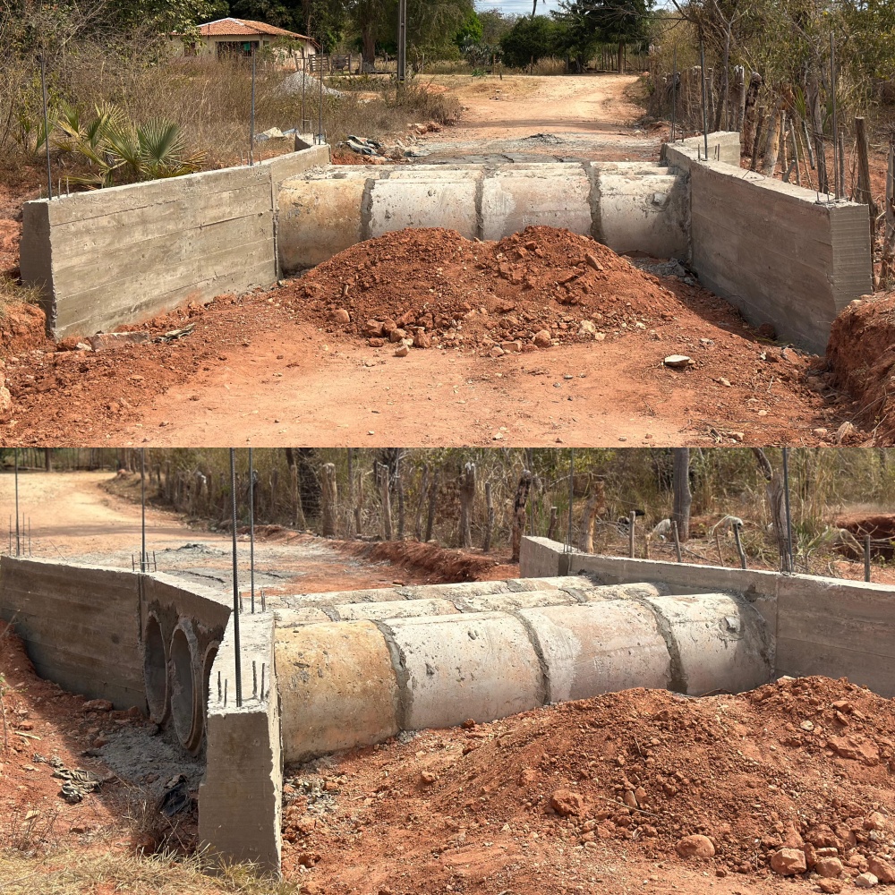 Obra de passagem molhada avança na localidade Cipual, em São Gonçalo do Gurguéia | Divulgação/Ascom