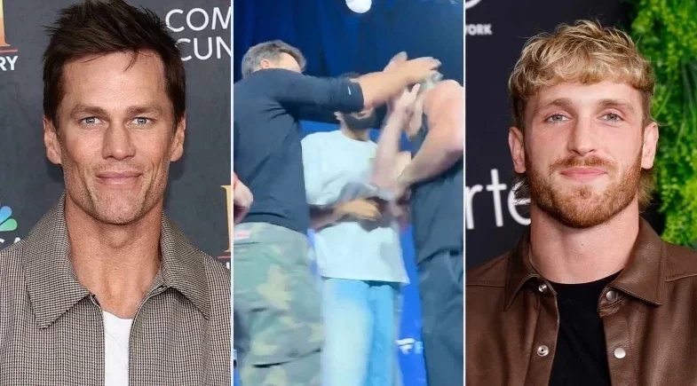Tom Brady, ex de Gisele Bündchen, troca tapas com Logan Paul em evento nos EUA