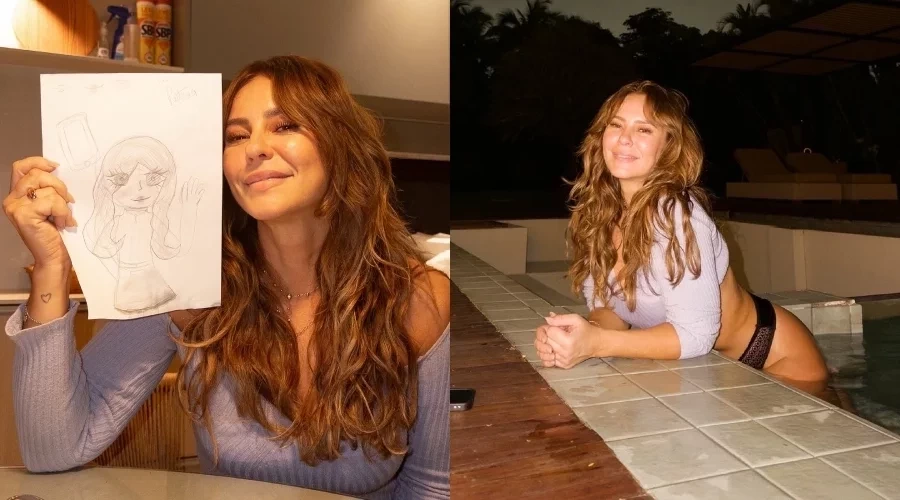 Paolla Oliveira encanta ao posar de lingerie em piscina à noite; fotos!