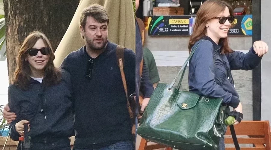 Alice Wegmann exibe bolsa avaliada em R$ 80 mil durante passeio com namorado