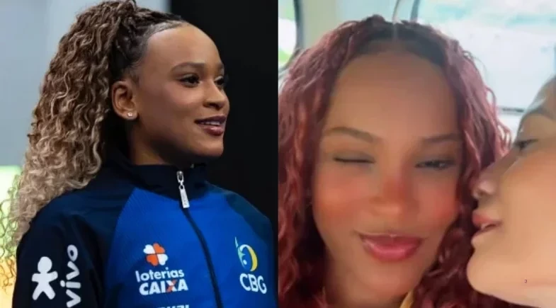 Rebeca Andrade ganha beijo carinhoso de empresária apontada como namorada; vídeo!