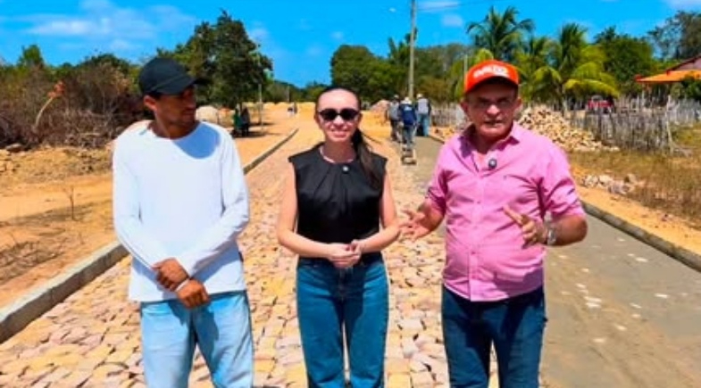Obras de calçamento na comunidade Chapada chegam a 80% de execução em Caraúbas