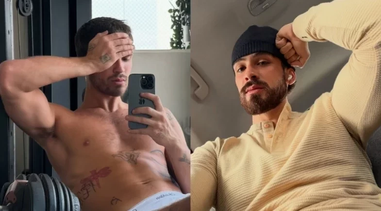 João Guilherme surge de cueca branca na academia e atiça fãs nas redes