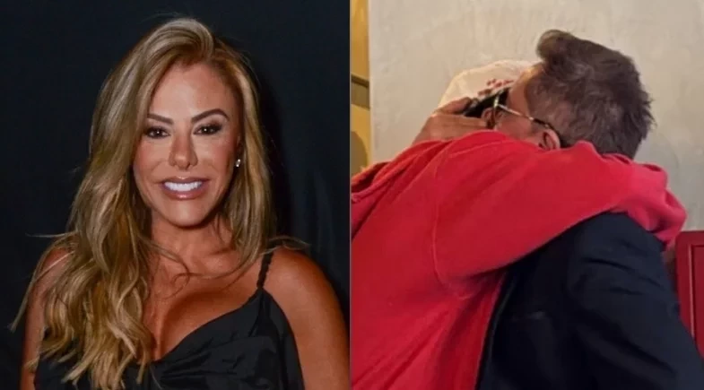 Poliana Rocha mostra abraço entre Leonardo e Zé Felipe após indireta em show