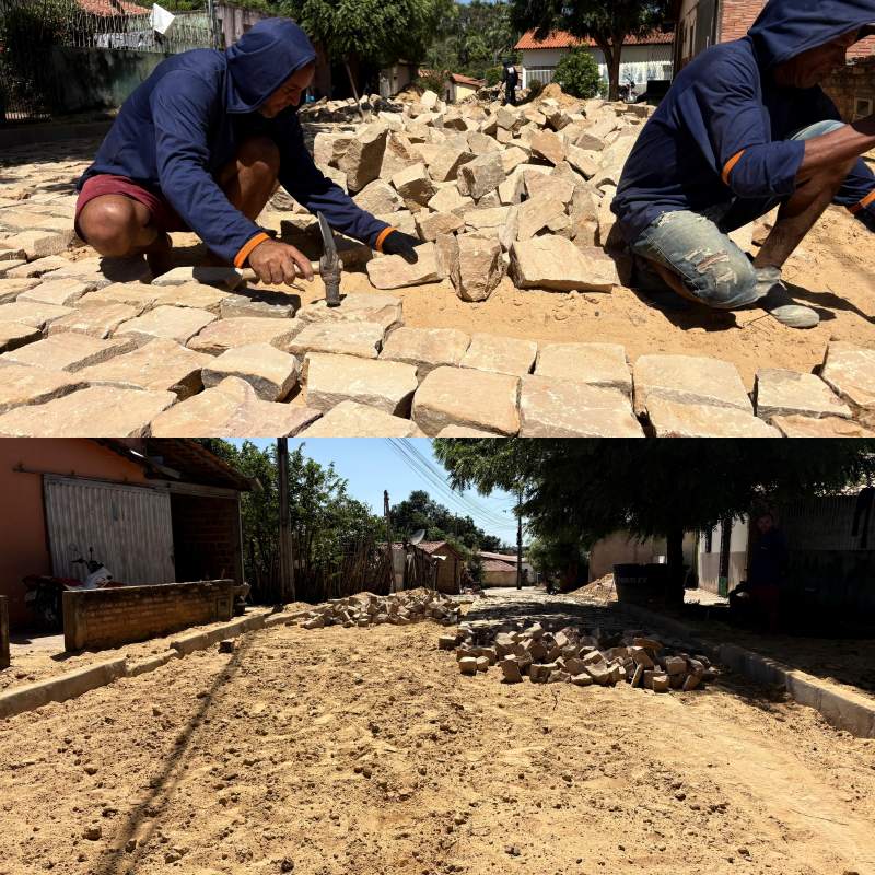 Obras de pavimentação no bairro Batista de Amorim - Divulgação/ASCOMObras de pavimentação no bairro Batista de Amorim - Divulgação/ASCOM